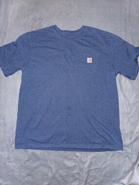 Carhartt Blue Pocket T‑Shirt Mens 2XL Original Fit Workwear Short Sleeve Tee